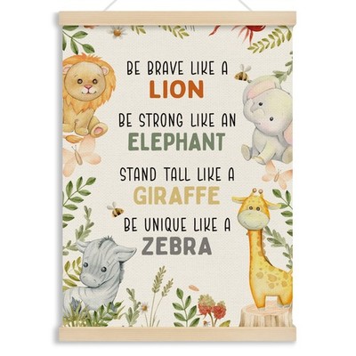 Tropical Safari Nursery Wall Art Poster, Jungle Woodland Nursery Decor, Inspi...