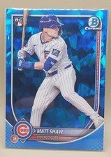 MATT SHAW 🔷 SAPPHIRE RC 🔷 2025 BOWMAN CHROME ROOKIE REFRACTOR CUBS RC