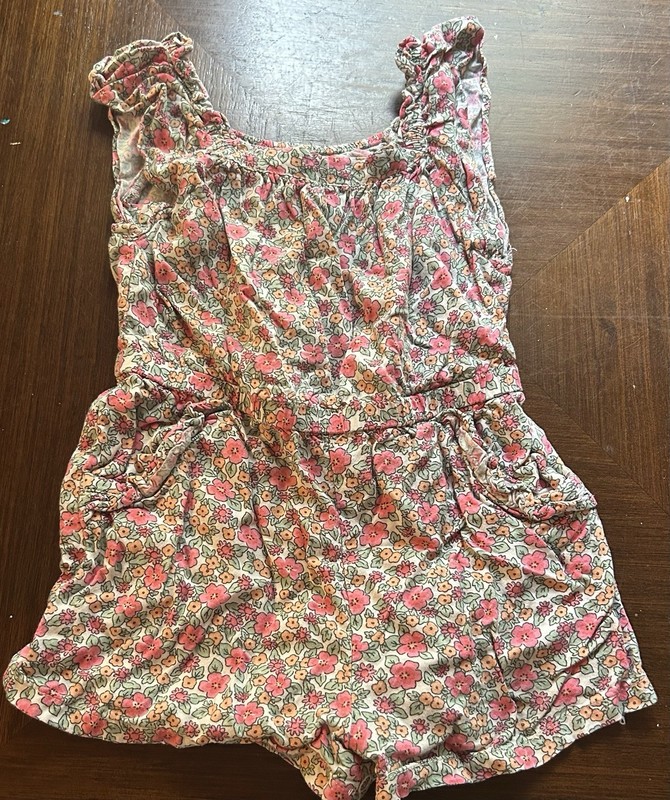 Toddler Girl Romper Size 2T Cat & Jack Pink Floral One Piece Sleeveless