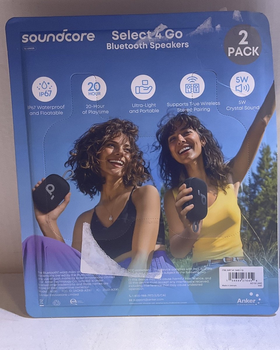 Soundcore Select 4 Go Bluetooth Speaker by Anker 2-pack Bundle | eBay