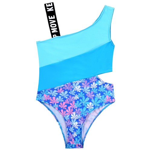 Girl One Shoulder Cutout Swimsuits Hollow Out Bathing Suits Swimming Costume - Picture 118 of 127