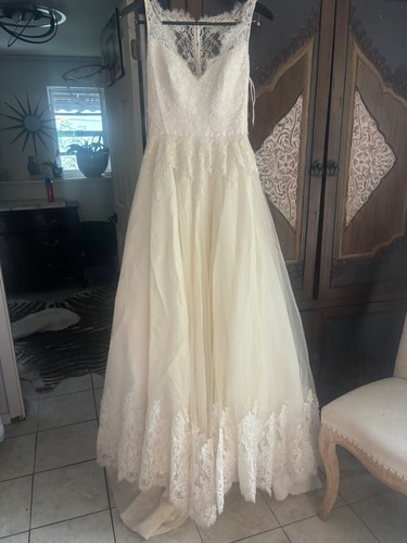 Augusta Jones D37CPZMS Wedding Dress 10 Cream Lace Sexy Romantic NWT $2,750 - Picture 13 of 19