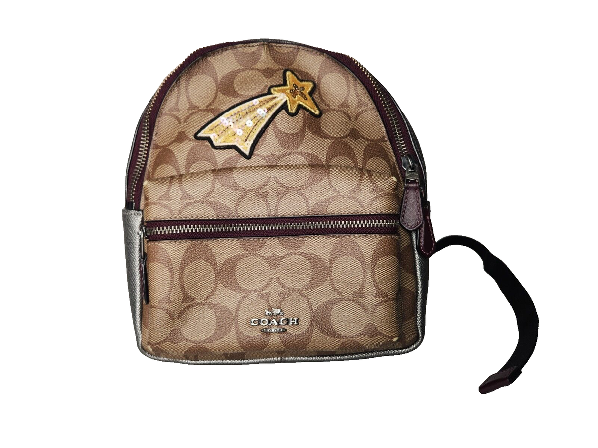 Coach Backpack Shooting Star Leather Backpack Signature C 