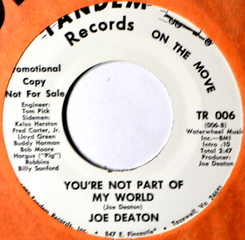 Joe Deaton Look in the Yellow Pages TANDEM Promo Private Country EX 45 7" Vinyl - Picture 3 of 3