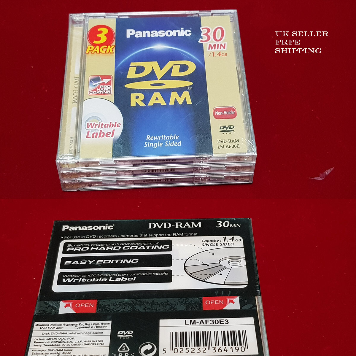 【中古品】Panasonic DVD-RAM 50枚 Panasonic DVD RAM Disc 30min Made in Japan NEW, SEALED 3