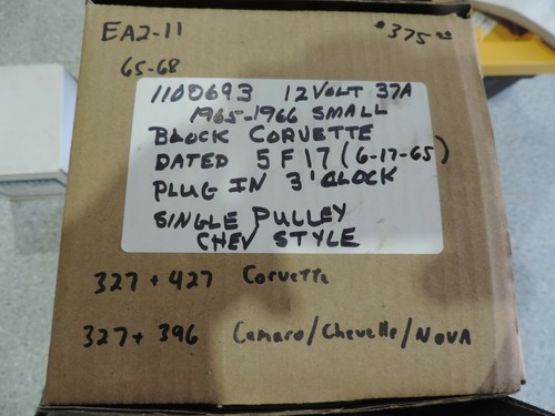 65-68 Corvette 37 AMP Alternator--GM #1100693-Dated 5F17(6/17/65)--Restored!! - Picture 6 of 6