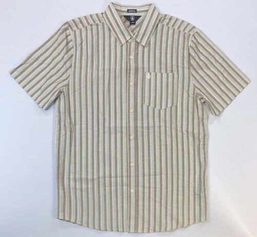 Men's Volcom Classic Fit Short Sleeve Button Front Stripe Shirt