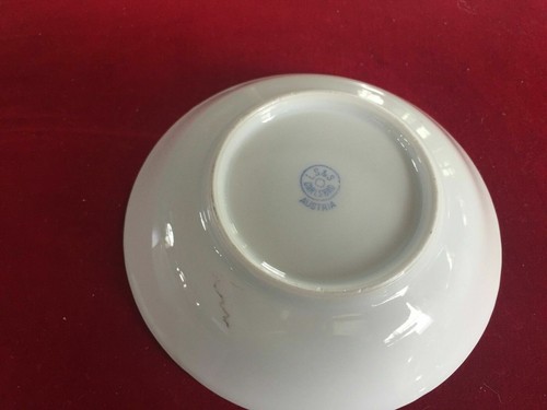 LS&S Carlsbad Austria / Purple Flowers Dessert Dish - Imagen 3 de 3