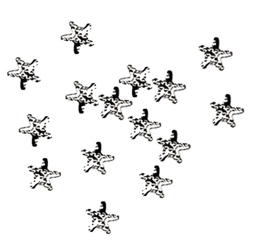 20 x Inserciones metálicas 3D plata mini estrellas de mar. En bolsa. Nails Nailart verano  - Imagen 3 de 3