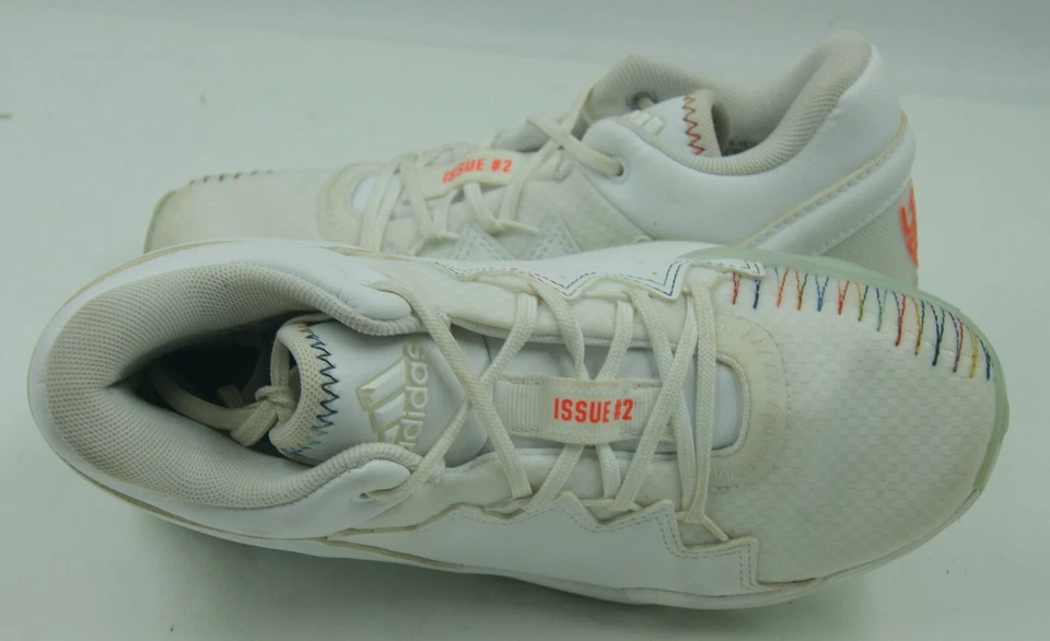 Adidas D.O.N. Issue #2 Boys Sneaker 3 White Mesh Leather Basketball Shoes G57971 - Image 4 of 4