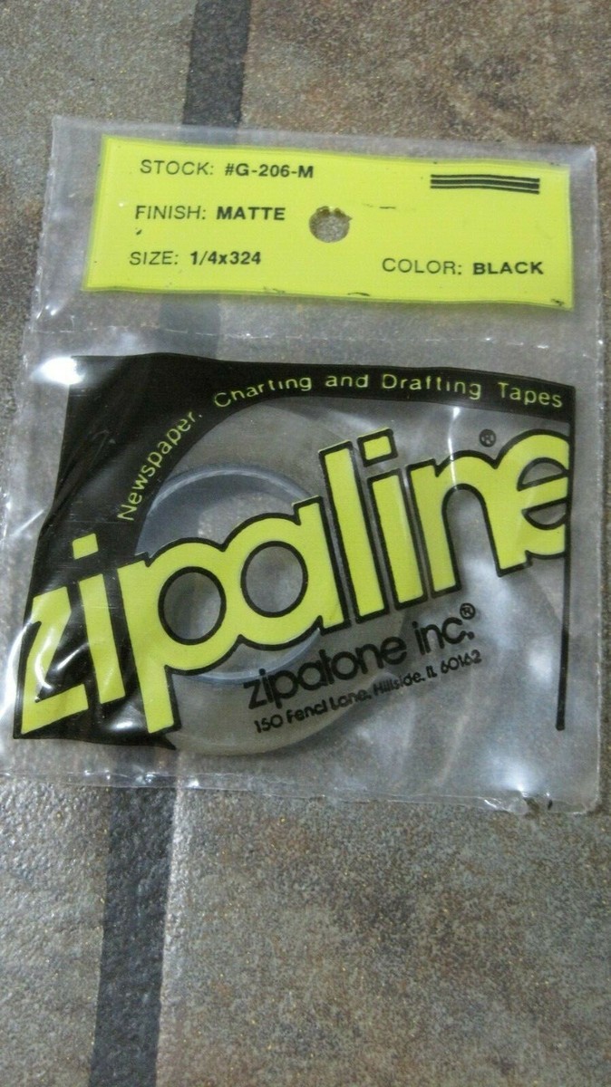 ZIPALINE ~ CHARTING/DRAFTING TAPE ~ BLK ~ MATTE 1/4 X 324 ~ #G-206