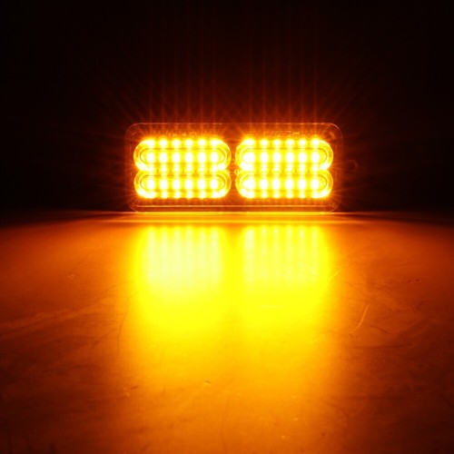 4X Amber 24-LED Car Truck Emergency Warning Hazard Flashing Strobe Light Bar - Picture 3 of 10