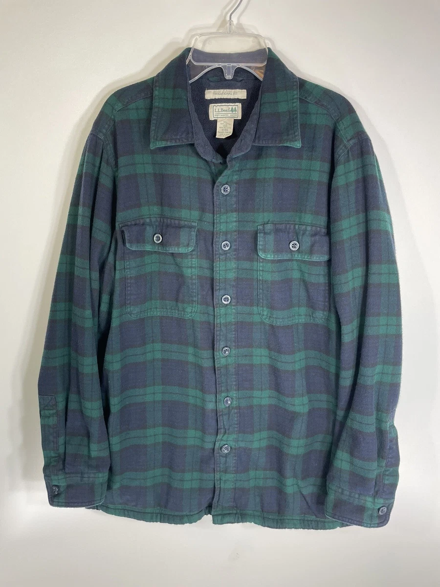 Ll bean men's top fleece lined flannel