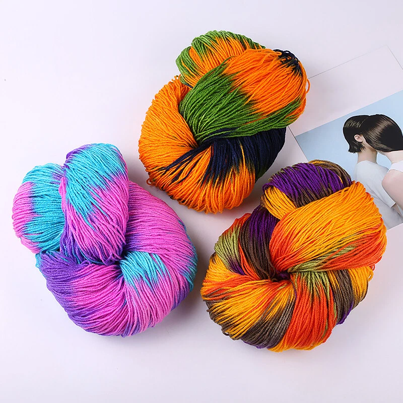 50g Gradient Colorful Hand Knitting Yarn Soft Crochet Cotton Blend Yarn DIY Yarn - Image 2 of 4