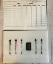 Magnetic Black Dry Erase Chore Chart for Multiple Kids and Adults: Fridge...