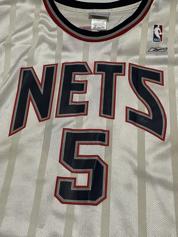 Camiseta New Jersey Nets #5 JASON KIDD blanca local de Reebok talla: 2XL para hombre Foto 2 de 4