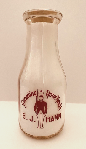 Vintage SELTEN Hamm's Dairy Wisc Stromschnellen reine frische Milch/Schutz Ihrer Gesundheit E.J HAMM - Bild 2 von 6