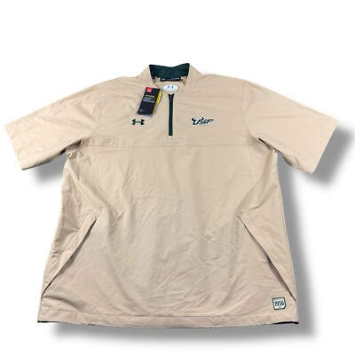 NWT Under Armour Storm USF Bulls 1/4 Zip S/S Coaches Jacket Mens XL Loose Fit