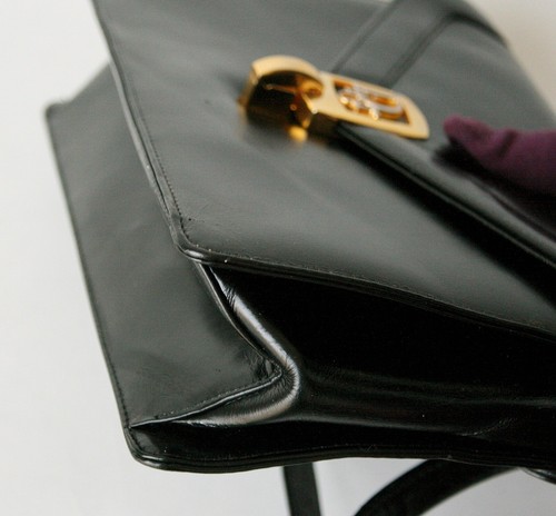 Christian Dior Vintage Black Leather shoulder bag and pouch - Picture 10 of 15