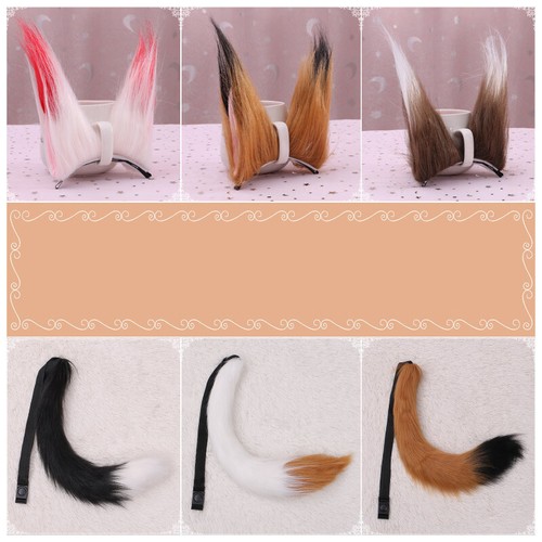 Fox Ears Tail Set Spice And Wolf Holo Plush Anime Cosplay Props Cosplay Pink New - Picture 5 of 40
