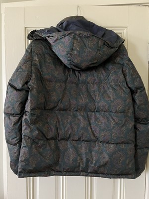 Noah Paisley Cashball Puffer Jacket Made in Italy Dark Green  