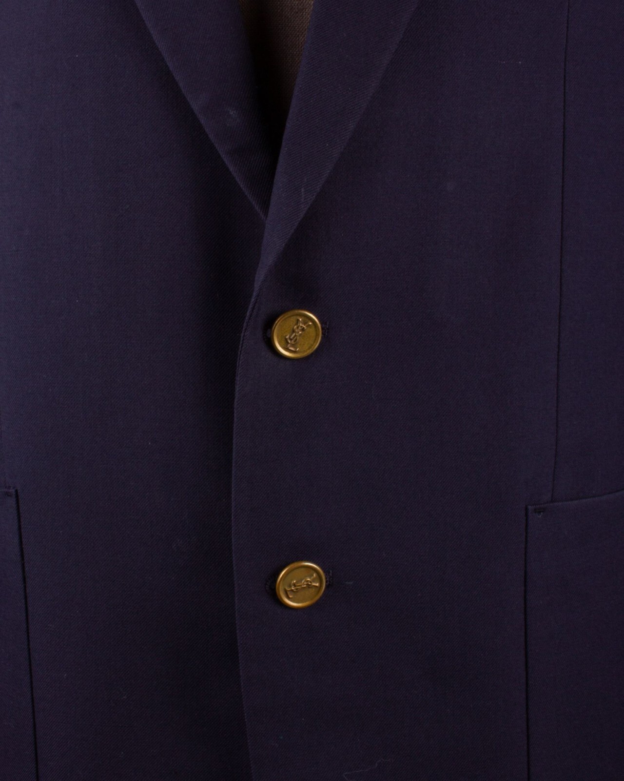 YVES SAINT LAURENT GIACCA CAPPOTTO SPORTIVO LANA BLU SCURO VINTAGE taglia M