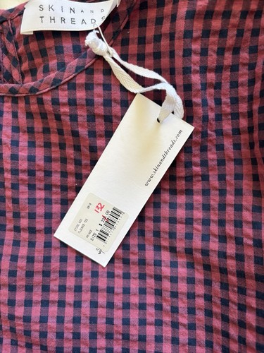 SKIN AND THREADS Womens Gingham Check Cotton Top Size 1 - Picture 3 of 6