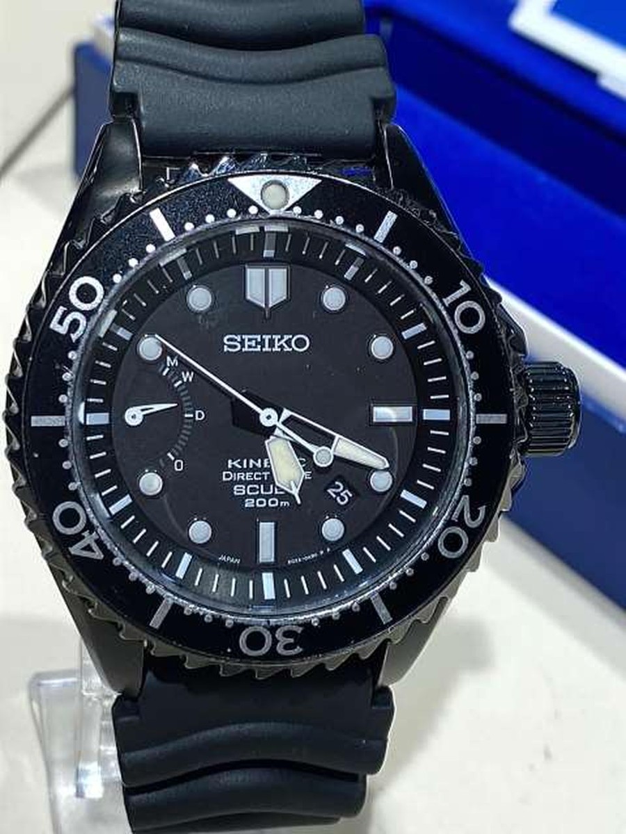 時計 SEIKO KINETIC TITANIUM SCJBA 200m 452 Seiko Kinetic Titanium Scjba 200m 452 Watch Black Color Dial