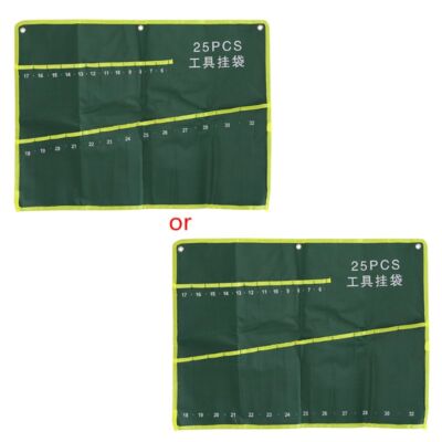 25 Pockets Canvas Spanner Wrench Tool Storage Bag