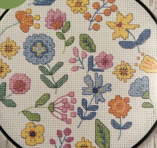 Bucilla Floral Menagerie Counted Cross Stitch Kit #49468E Colorful Flowers