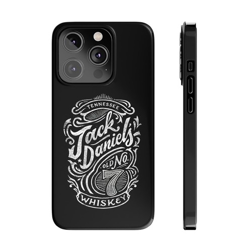 Black iPhone 15/14/13/12/11 Slim Case Jack Daniels Whiskey, Glossy - Picture 33 of 83