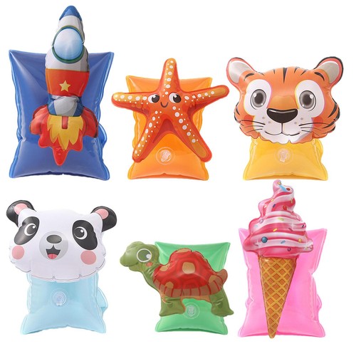2Pcs Kids Water Arm Floaty Learn To Swim Beach Pool Arm Bands Inflatable