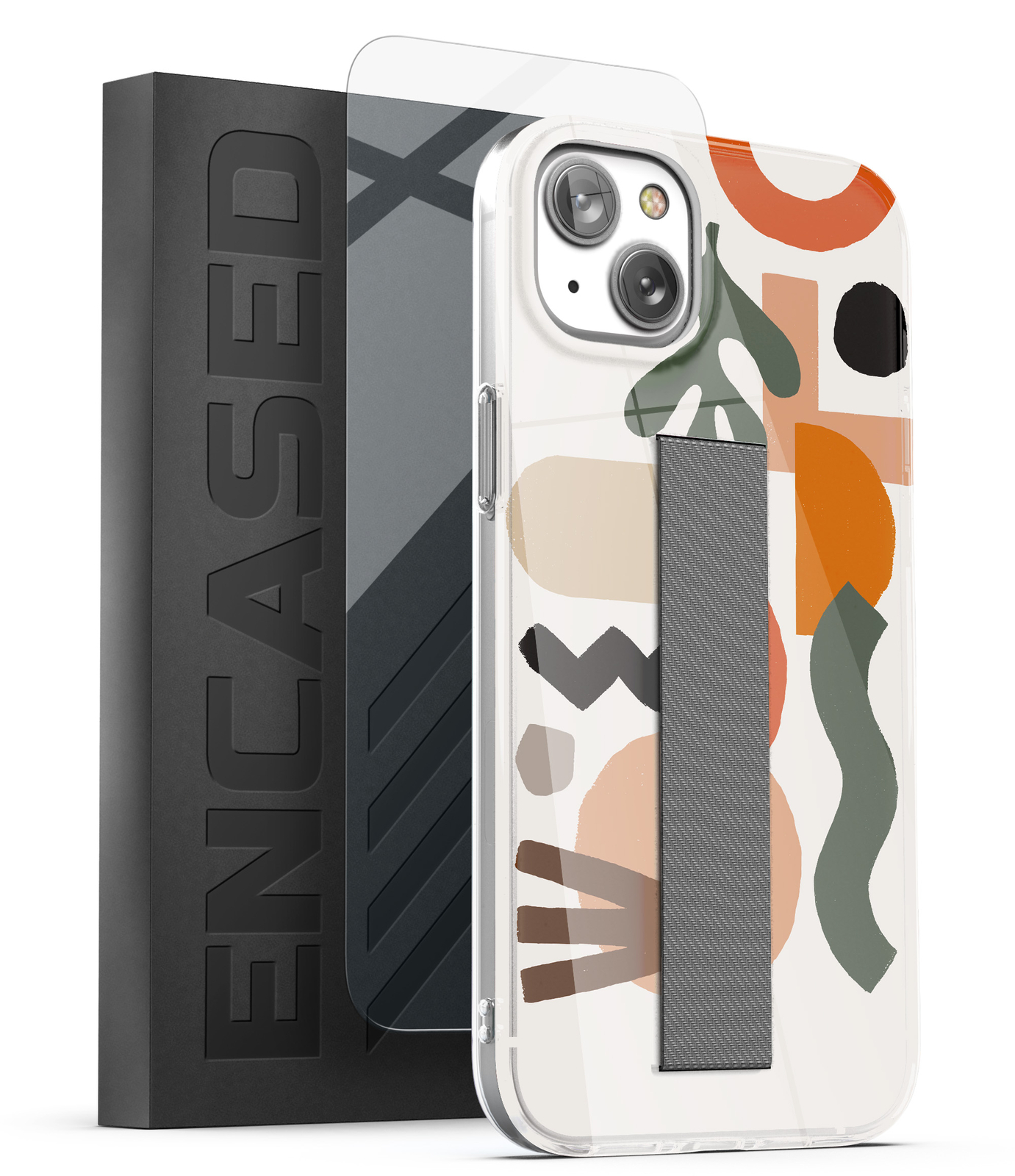 iPhone 14 Case with Strap Hand Holder Loop Phone Case with Screen Protector