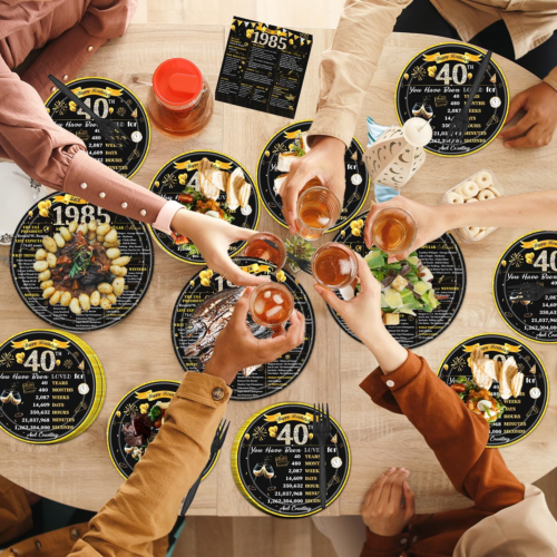40th Birthday Decorations for Men Women, 96PCS Back in 1985 Birthday Party Plate - Picture 7 of 7