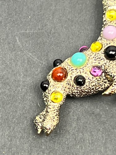 Seal Brooch Colorful Stones Balancing Pearl Nose Gold tone animals - Picture 4 of 12