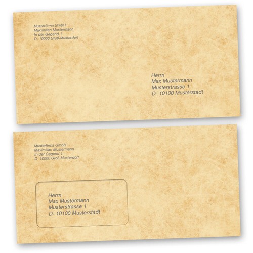 50 enveloppes à motifs au format DIN LONG - HISTORY (avec fenêtre) - Photo 2/3