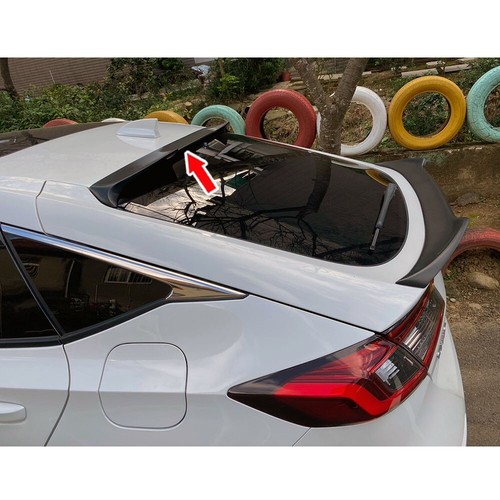 Glossy Black 22-24 Fit For Honda Civic 11th 5DR Rear Window Roof Spoiler V Style - Picture 10 of 11