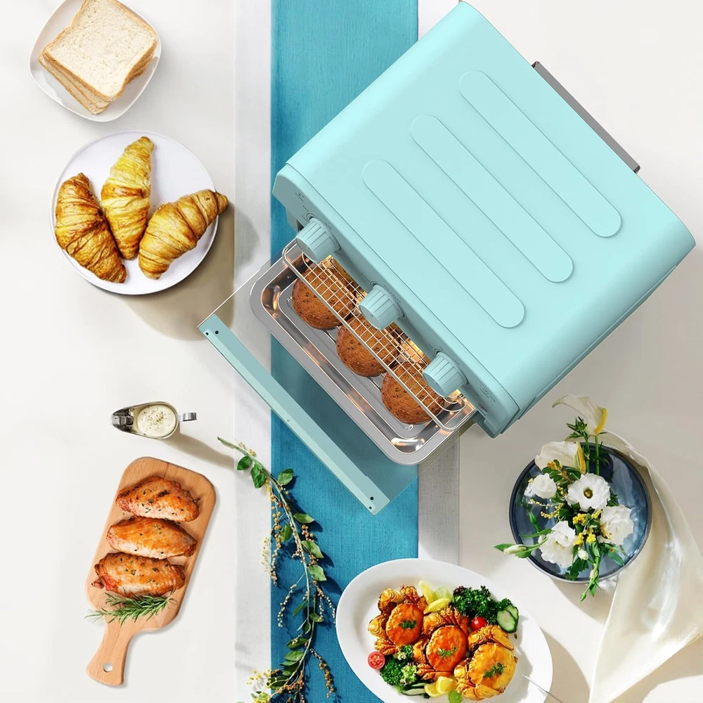 Air Fryer Toaster Oven Combo, Retro Convection Oven Countertop,12L Small Toaster