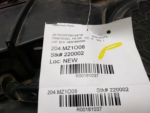 2006-2015 Mazda MX-5 Miata Front Passenger Door Trim Panel OEM NE6168420K - Picture 10 of 12