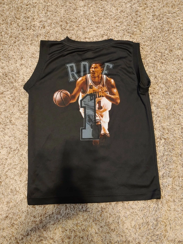 CAMISETA MAJESTUOSA NBA NEGRA #1 DERRICK ROSE CHICAGO BULLS TALLA Y/M Foto 2 de 2
