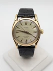 Vintage 1940s 34mm ROLEX Oyster Perpetual 14k Yellow Gold Mens Textured Watch