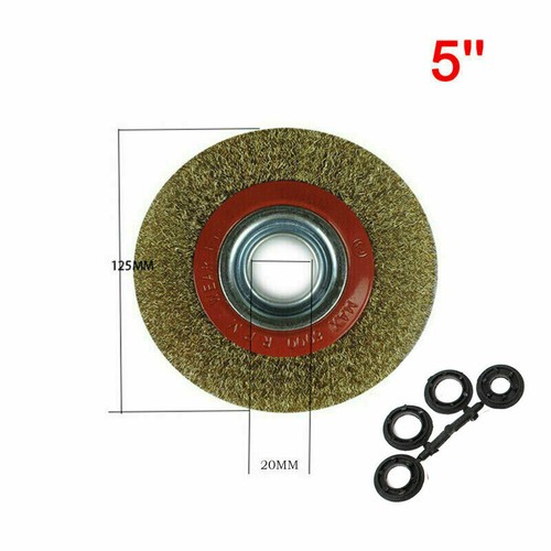 125mm/150mm/200mm ROUND BRASS PLATED STEEL WIRE BRUSH WHEEL FOR BENCH GRINDER - Picture 10 of 12