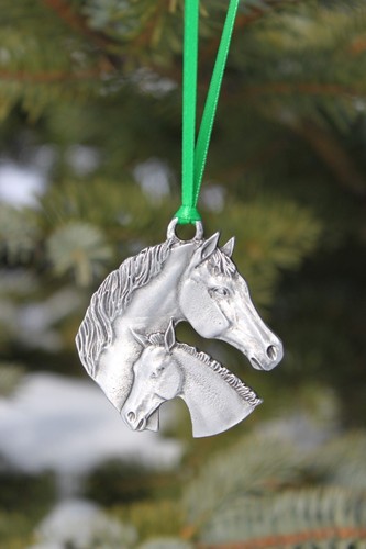 Hastings Peltro Senza Piombo Peltro Cavallo & Colt Ornamento NUOVO Regalo Made in Michigan - Foto 1 di 3