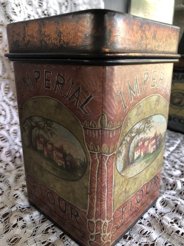 Vintage Decorative Imperial Flour Tin Canister 8 in high - Picture 5 of 9