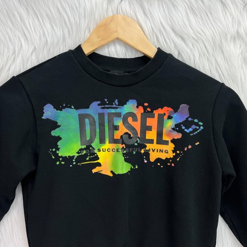 DIESEL Kids Crewneck Sweatshirt Screwdosky Black Colorful No Sz Tag Youth Sz 4? - Picture 18 of 19