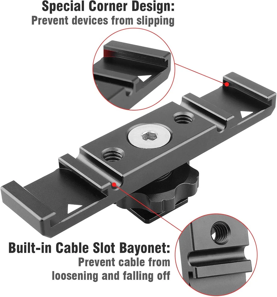 Soporte de montaje de zapata fría doble, barra de extensión de zapata caliente doble Chromlives, zapata fría Mo Foto 3 de 4