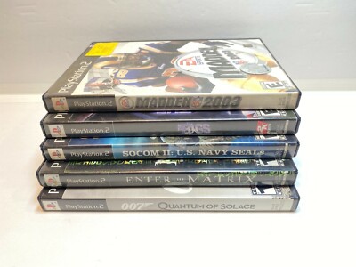 PS2 - 5 Game Lot - Enter the Matrix - 007 - Madden 2K3 - Biggs - Socom II