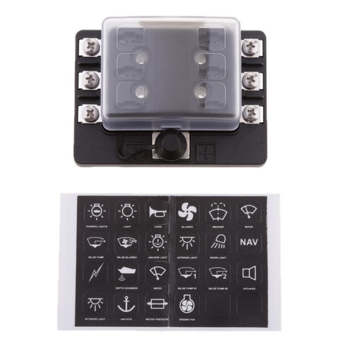6 Weg Mini Micro Klinge Sicherungskasten Block Halter Panel mit LED Anzeige - Bild 10 von 12
