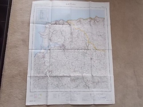VINTAGE 1967 ORDNANCE SURVEY SHEET WALL MAP BARNSTAPLE AND SURROUNDING AREA - 第 1/3 張圖片