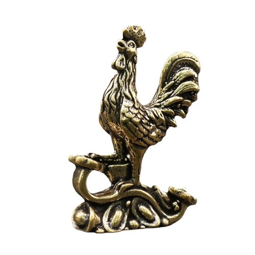 Portachiavi pendente scrivania statuine decorative gallo massiccio vintage ottone. - Foto 9 di 24